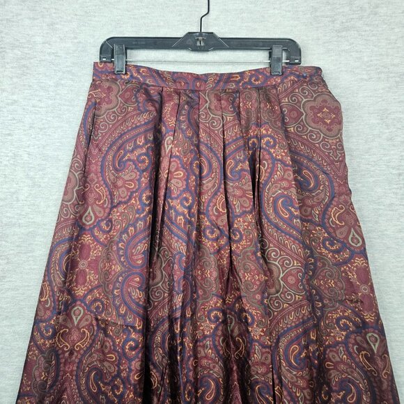 Vtg Geoffrey Alexander By Private Agenda Womens Silk Maxi Skirt Paisley Sz 14 - Picture 7 of 11